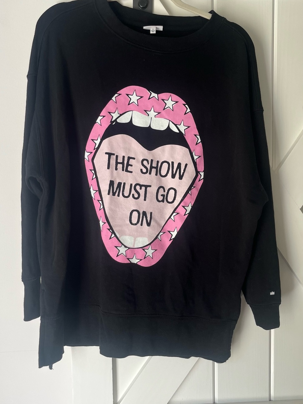 crown & ivy Black Ribbed-Neck Sweater